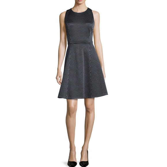 Theory Dresses & Skirts - Theory Trekana Printed Sateen Knit Fit Flare Dress